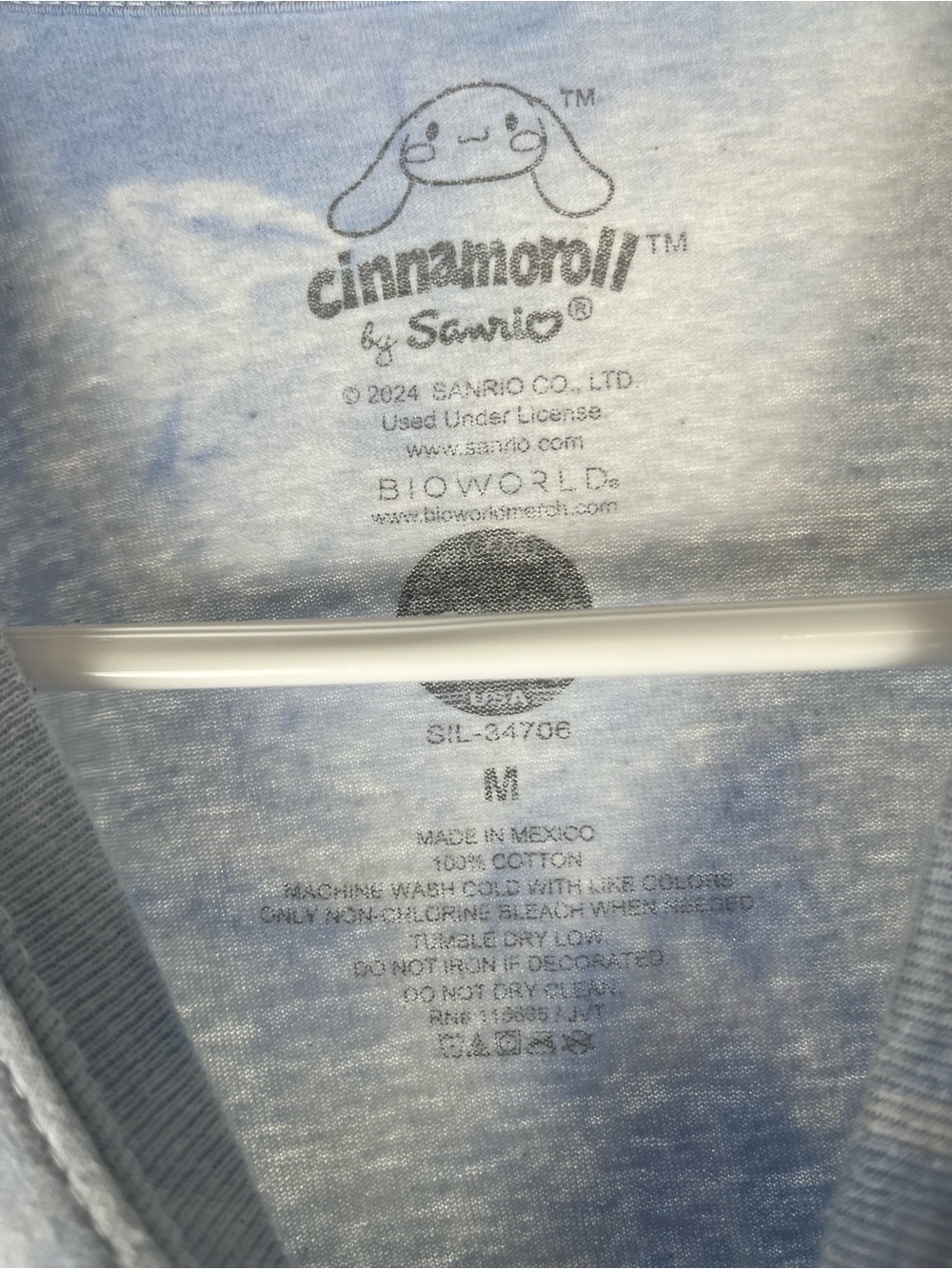 Sanrio Blue Tee with Cinnamoroll Strawberry Graphic - Picture 2 of 3